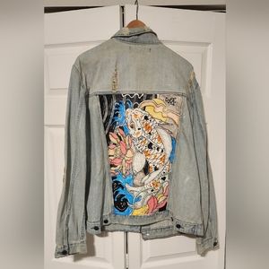 Custom painted denim jacket